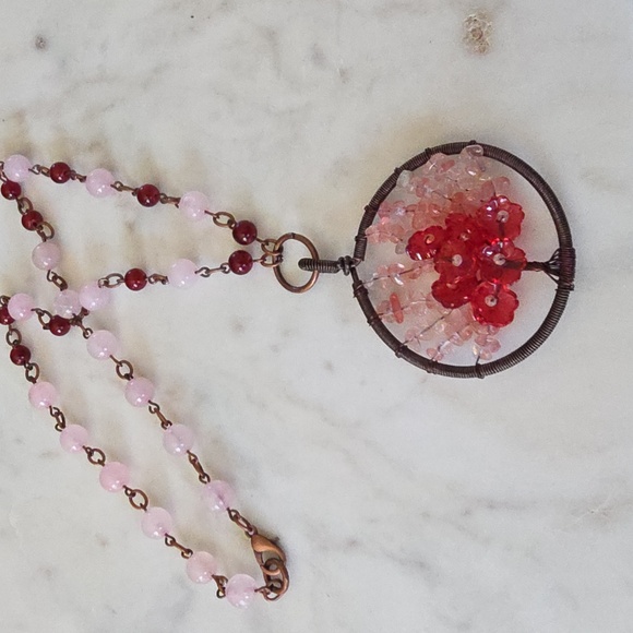 Japenese Apple Blossom Pendant Necklace - Picture 4 of 12